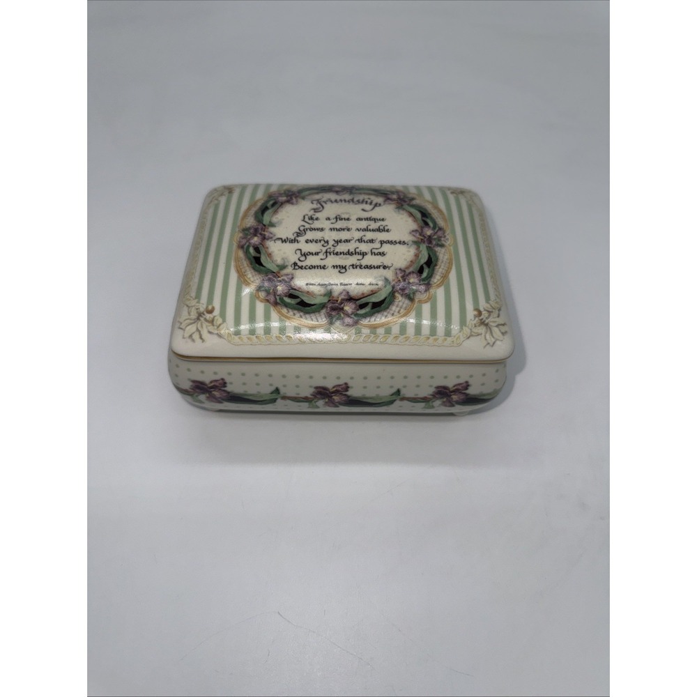 Audrey Jeannes Expressions Friendship Footed Trinket Box 2002